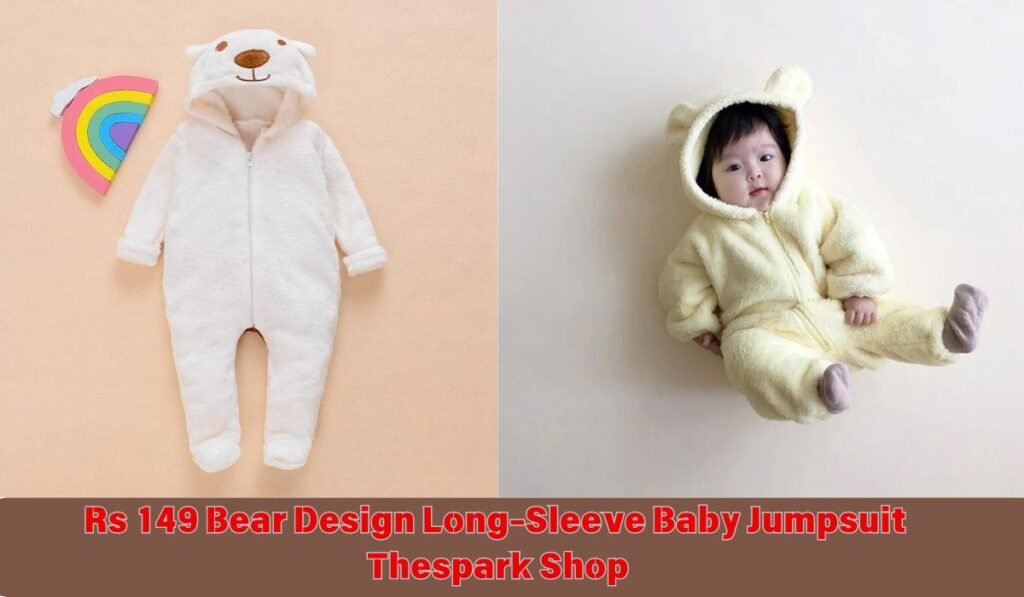 Rs 149 Bear Design Long-Sleeve Baby Jumpsuit Thespark Shop